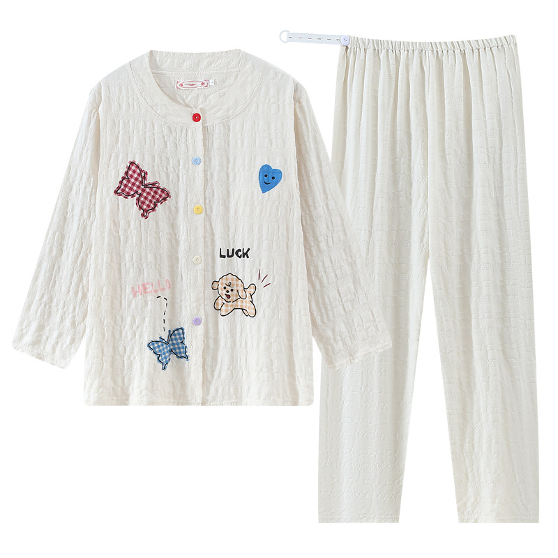 月子服夏季薄款带胸垫产妇哺乳睡衣大码宽松产后喂奶衣孕妇家居服