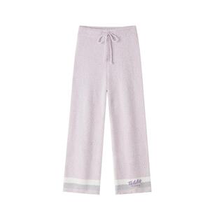 泰迪熊联名半边绒女睡裤长裤冬季珊瑚绒家居裤秋冬睡衣加绒加厚冬