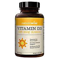 Naturewise维生素D3 5000IU成人孕妇补钙K2阳光瓶
