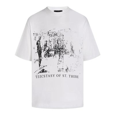 ASCA 夏季高级小众复古印花短袖cleanfit重磅休闲圆领宽松打底T恤