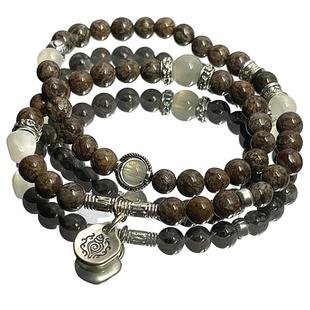 Volcano 小众原创设计【火山】925银藏银新中式手链中古双层手串