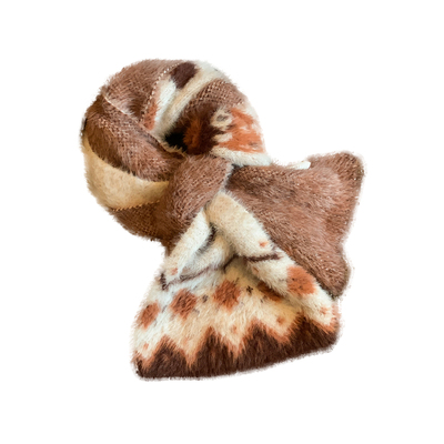 小熊猫仿貂毛绒双面围巾女秋冬季