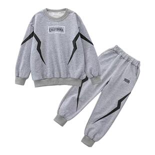 儿童装男童春季套装2026新时髦潮酷帅气炸街中大童运动卫衣两件套