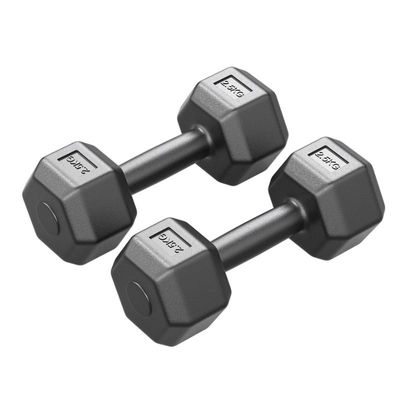 家用健身5KG六角哑铃包胶小哑