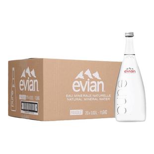 法国evian依云矿泉水玻璃瓶330ml/750ml整箱高端进口天然饮用水