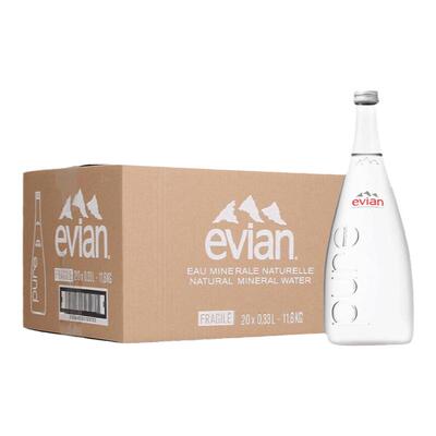 法国evian矿泉水玻璃瓶330ml进口