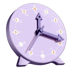 钟表模型 儿童蒙式数学时钟教具小学生用三针3针联动教学数学教具10cm二年级一年级儿童大号时钟教具认识时间