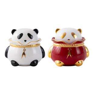 高淳陶瓷中式熊猫快客杯便携骨瓷茶具可爱旅行茶具伴手礼高端茶具