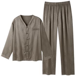 睡衣男士春秋款冰丝长袖2026新款仿真丝绸男款夏季薄款大码家居服