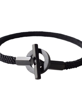 欧美风机械钛钢扣手工编织手绳