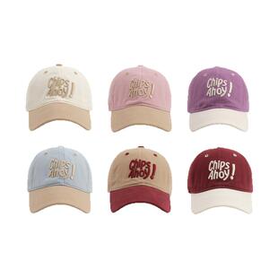 儿童拼色韩系刺绣棒球帽男童春秋薄款防晒遮阳鸭舌帽女宝帽子个性