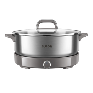 苏泊尔电火锅家用大火力速涮0涂层不锈钢分体易清洗多功能电煮锅