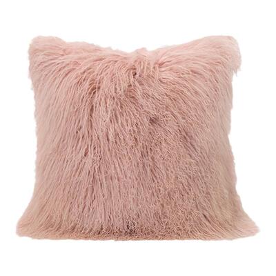 ELINLONYAIN轻奢粉色滩羊毛抱枕