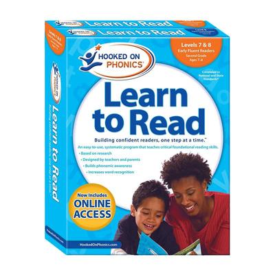 迷上自然拼读学与读第2级全集L7&8新版Hooked on Phonics Learn to Read 2nd Grade Complete Levels 7&8带DVD光盘 大音