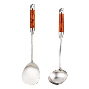 不锈钢锅铲316食品级迷你厨具花梨木小号炒菜小铲子一人食小锅铲