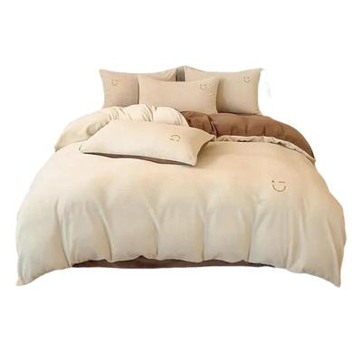 名创优品加厚牛奶绒被套四件套