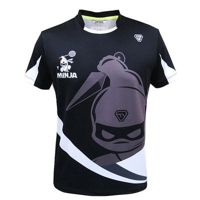 upton卡通忍者速干短袖羽毛球服