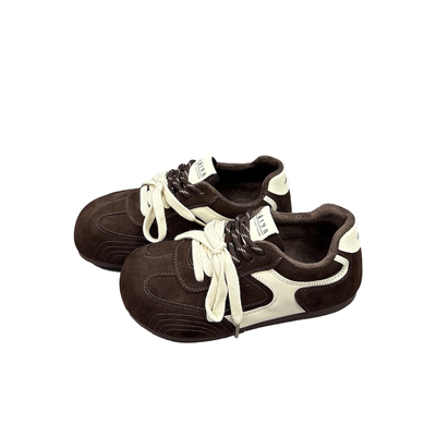 真皮加绒德训鞋女2025冬季新款