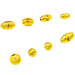 路路通转运珠diy配件仿黄金散珠沙金24K项链吊坠戒指串珠手链间珠