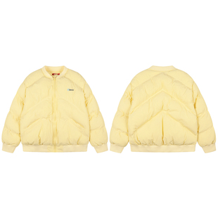 期望Studio淡黄色棉服外套女冬季美式小个子保暖百搭宽松棉衣棉袄