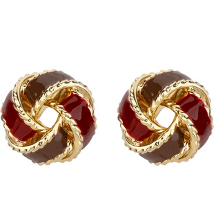 同心结红色耳钉2026年新款爆款轻奢高级感气质耳饰独特小众女士