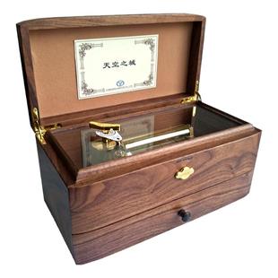 雷曼士50音木制音乐盒八音盒天空之城商务礼品收藏礼品可音乐定制