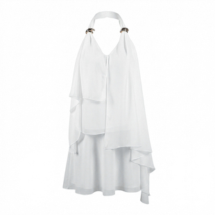 Fashion Tops欧美女士上衣性感露背V领挂脖时尚背心春夏百搭度假