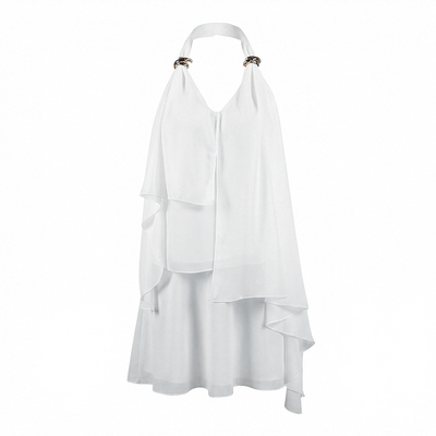 女士上衣性感露背V领挂脖背心