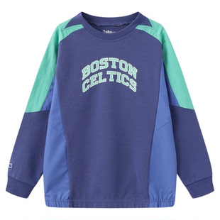 nbakids童装秋冬男女童休闲T恤长袖儿童卫衣潮流撞色K233TS320P