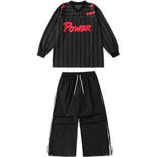 街舞儿童潮服套装男童嘻哈帅气宽松潮牌童装少儿hiphop舞蹈演出服