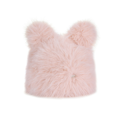 人造皮草毛绒熊耳朵帽