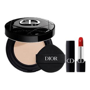 【自营】Dior/迪奥气垫口红套装凝脂恒久气垫粉底缎光999小样