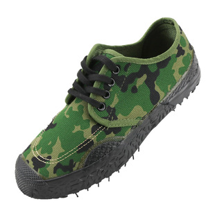 双钱牌原版低帮黑色解放鞋男女工地耐磨劳保帆布军迷绿色黄胶鞋彩