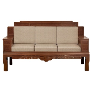 老实木沙发垫四季通用新中式固定防滑加厚加硬高密度海绵沙发坐垫