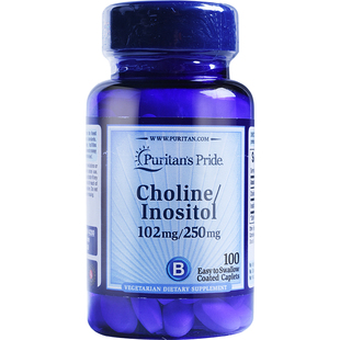 美国进口普丽普莱胆碱肌醇250mg100片肝脏Puritans Pride
