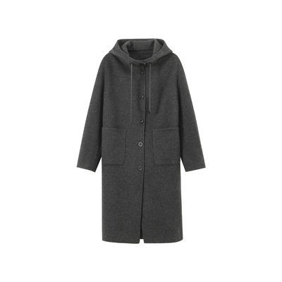 本依凡冬季中长双面呢绵羊毛大衣