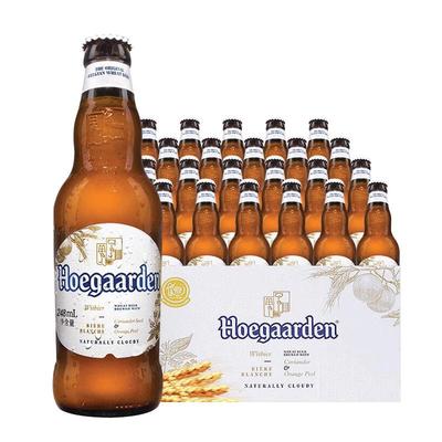 Hoegaarden福佳白啤酒比利时风味小麦白啤酒果啤248ml*24瓶装整箱