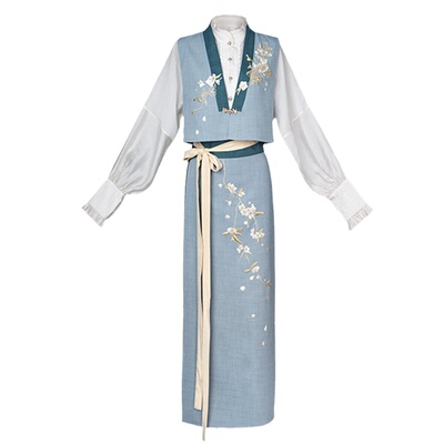 拟梦通勤常日常汉服刺绣马甲旋裙