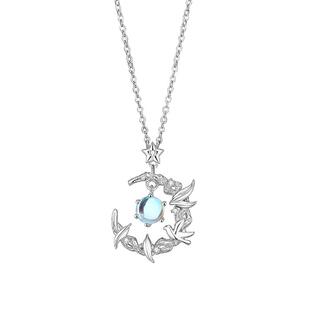 Name.s蓝桉遇鸟项链纯银s999轻奢小众吊坠女款锁骨链女友生日礼物