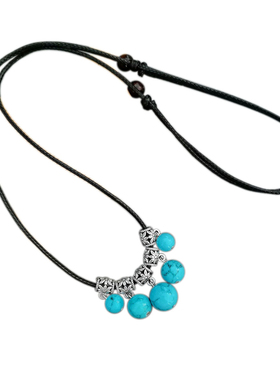 原创新款云南民族风女装饰品皮绳