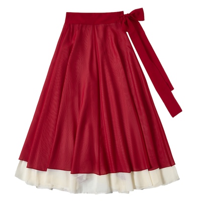 女童古典舞万疆红飘逸演出服