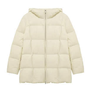 MESUX米岫25冬量感暖核3D立裁零压感连帽中长鹅绒羽绒服MNWUL509