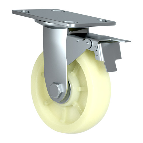 重型万向轮轮子脚轮4寸5寸6寸8寸平板车小推车带刹车尼龙轮角轮