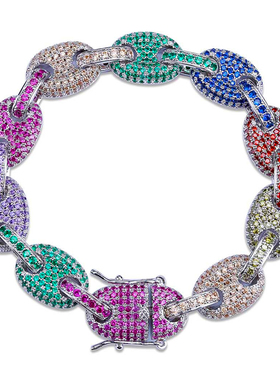 满钻彩钻手链嘻哈hiphop