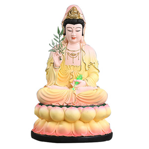 树脂玻璃钢粉彩供奉摆件观音佛像