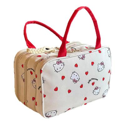 化妆包女大容量2025新款化妆收纳包便携式可挂行李箱旅行洗漱包