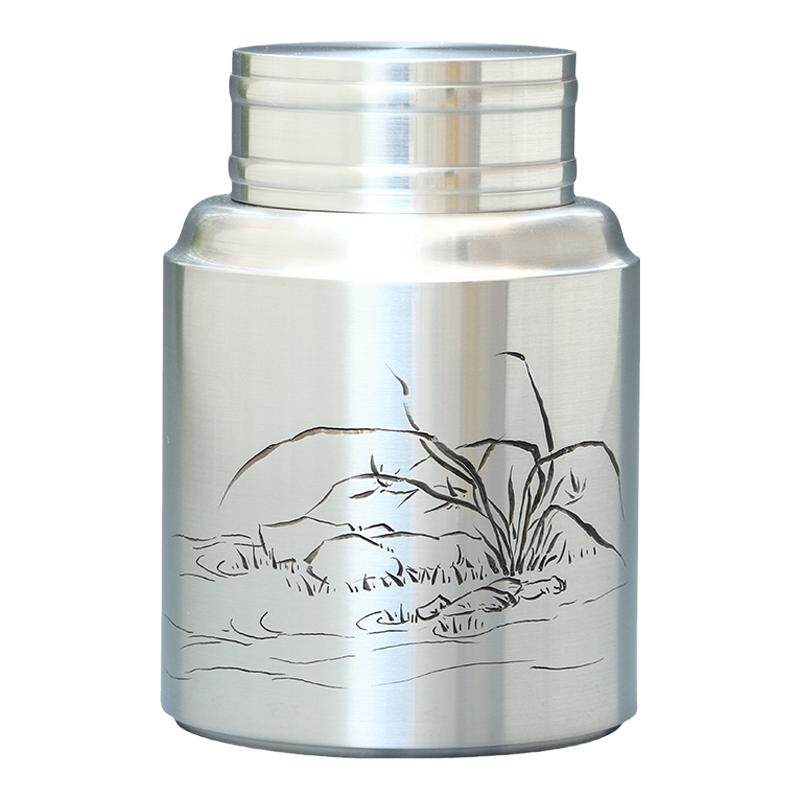 999高纯锡茶叶罐1000g四君子手刻