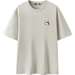 森马国潮熊猫刺绣速干短袖T恤男