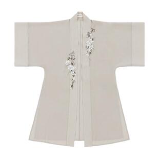 汉尚华莲[小荼白]百搭上衣汉服女直领对襟长衫新中式衬衫