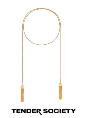 Tender Society Lempicka系列金色流苏双头项链高级感简约长项链